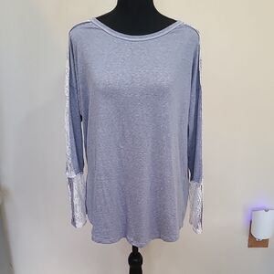 NWT -  Light Purple Long Sleeve Top with Lace Details